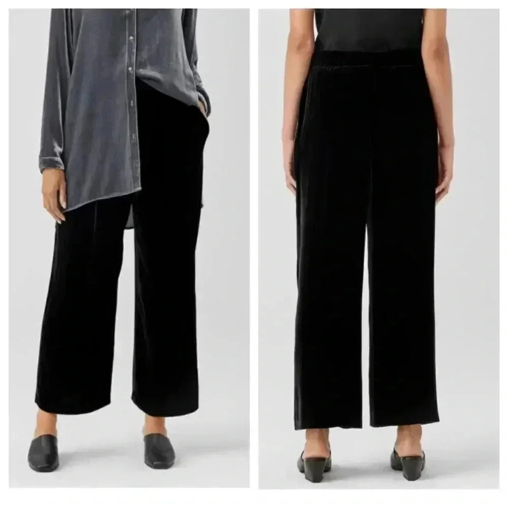 NWT Eileen Fisher Velvet Wide Leg Pants size Large